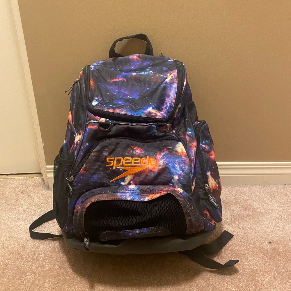 Speedo Cosmic Burst Backpack with Orange Logo